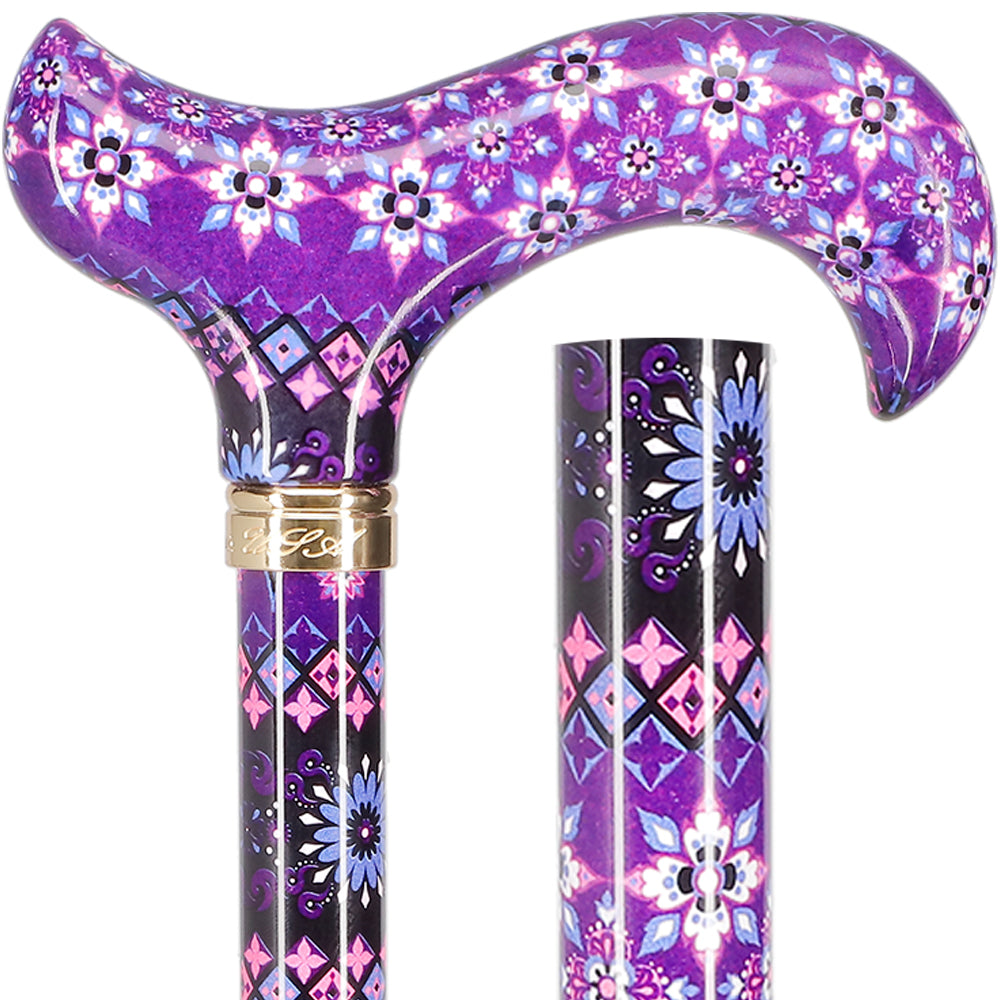 Pretty Purple: Designer Adjustable Cane w/ Patterned Handle Free Shipping Sast