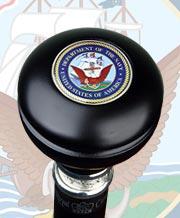 Navy Emblem Knob Stick: Large Knob, Pewter Collar Buy Cheap Huge Surprise