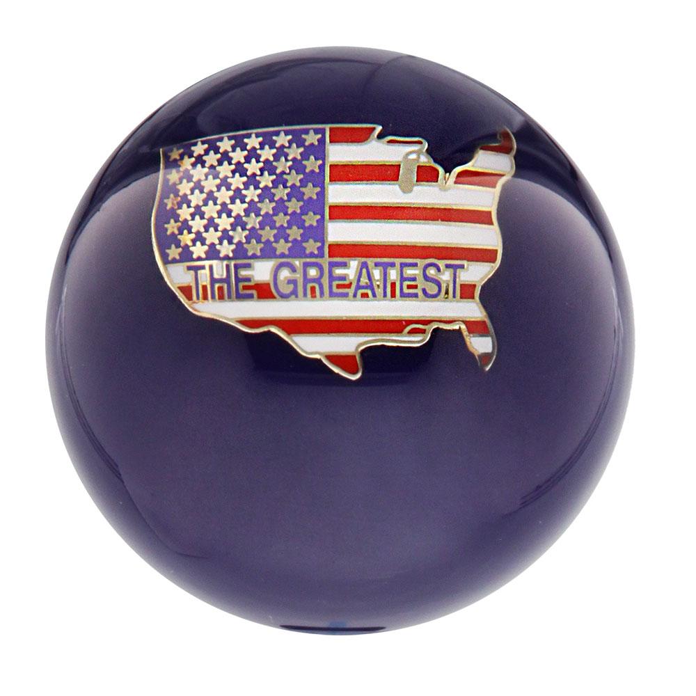 U.S.A Country Flag Translucent Blue Round Knob Cane w/ Custom Wood Shaft & Collar Visa Payment Cheap Pice