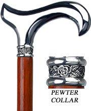 Scratch and Dent Chrome Plated Derby Walking Cane With Padauk Shaft and Rose Pewter Collar V1260 Perfect Cheap Online