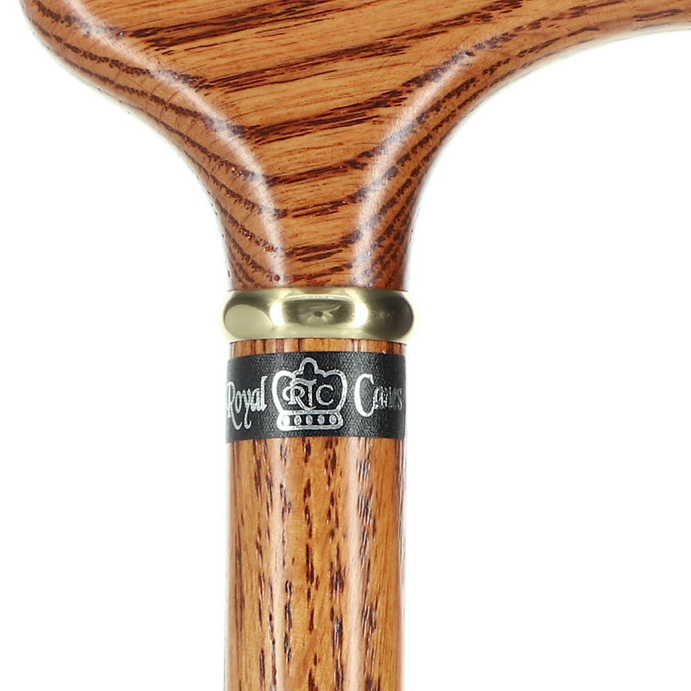 Strong Natural Oak Derby Cane with Gold Collar Free Shipping Big Discount