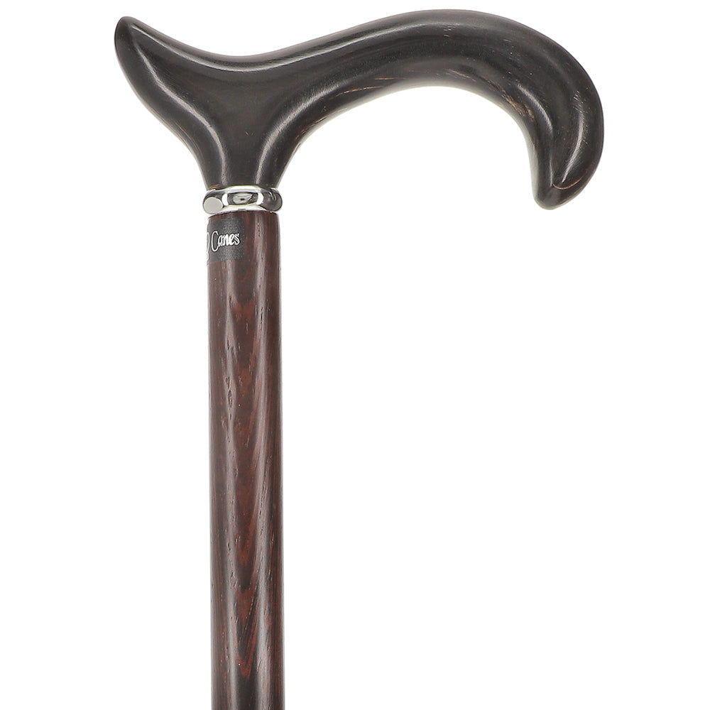 Scratch and Dent Buffalo Horn Derby-Handle Walking Cane with Wenge Shaft V1234 New Styles For Sale