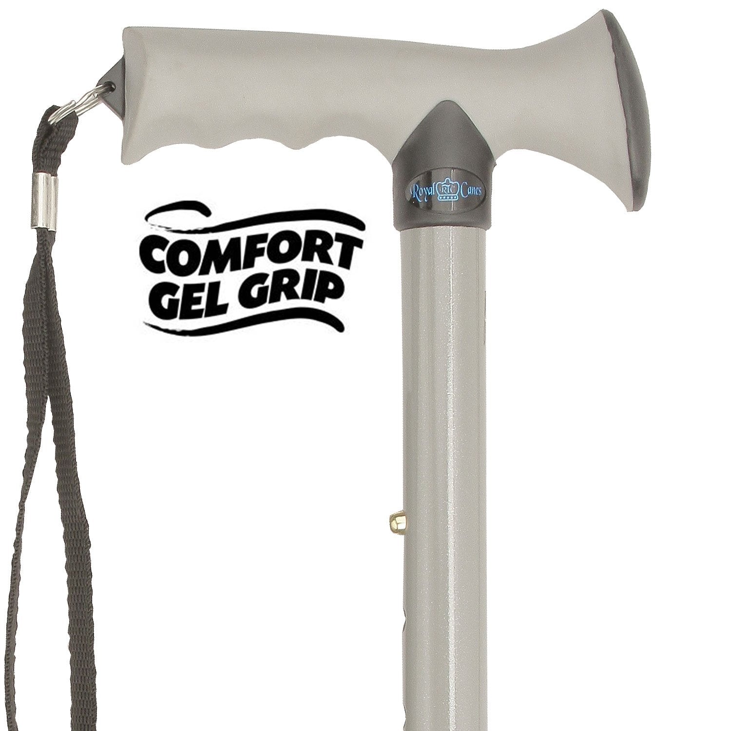 Folding Comfort Grip Cane Gray Enjoy Online