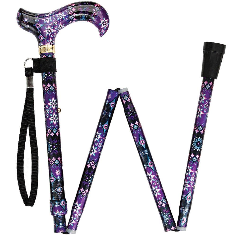 Scratch and Dent Pretty Purple: Designer Pattern Folding Adjustable Cane V3087 Online Online Cheap Pice