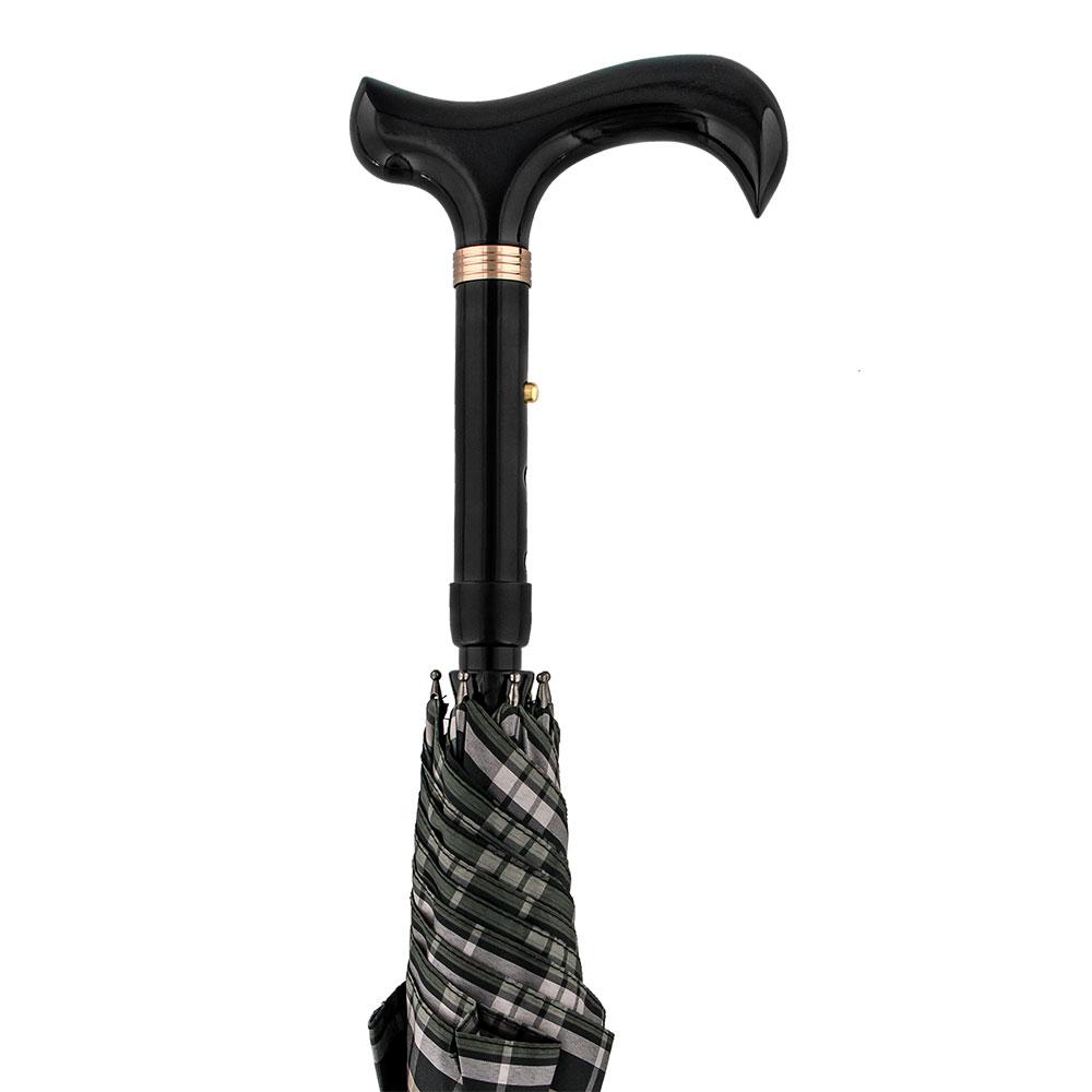 Scratch and Dent Plaid Umbrella Derby Adjustable Walking Cane w/ Auto Spring V1822 2025 Newest Sale Online