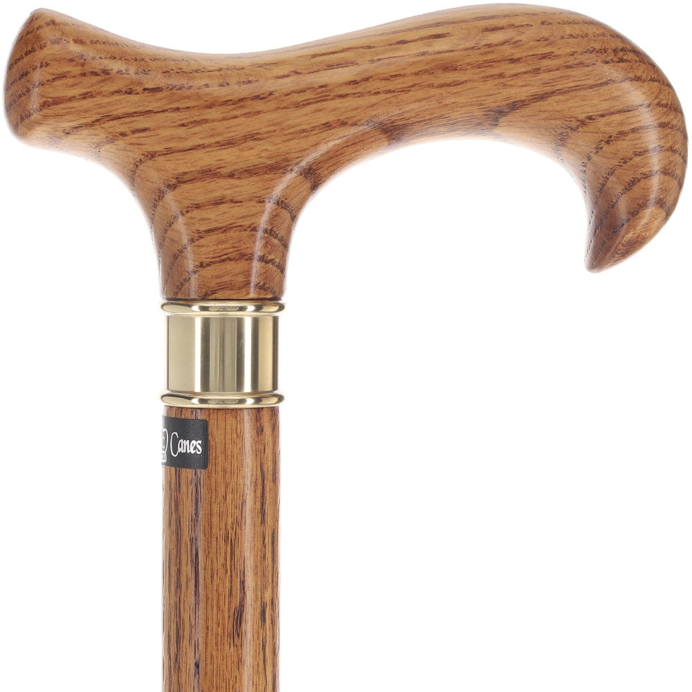 Scratch and Dent Extra Long, Super Strong Oak Derby Walking Cane w/ Brass collar V2056 Professional