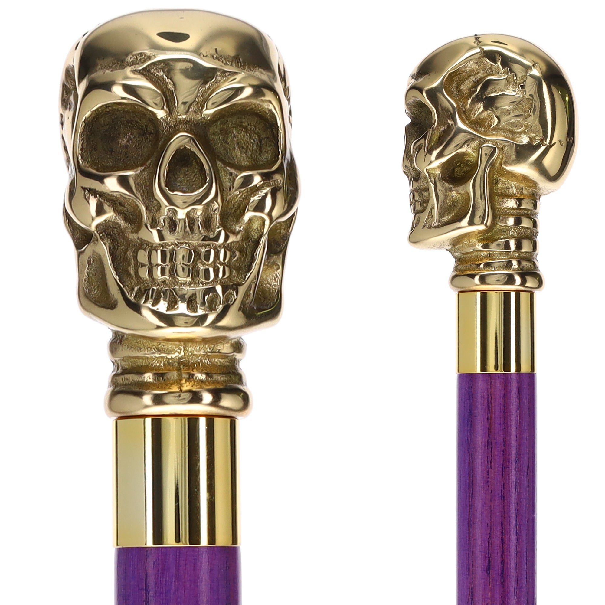 Premium Brass Skull Handle Cane: Stained Custom Color Shaft 2025 Unisex Cheap Pice