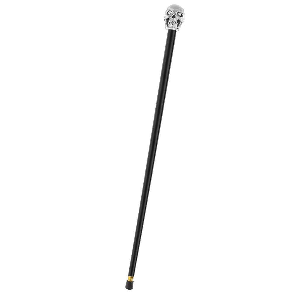 Italian Luxury: Skull Walking Stick, Swarovski Eyes, 925r Silver Real For Sale