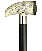 Scrimshaw Faux Whale Tooth Cane - Unique Art Carved Design Websites Cheap Pice