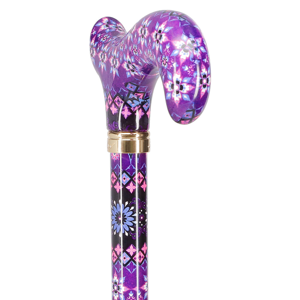 Scratch and Dent Pretty Purple Designer Adjustable Derby Walking Cane with Engraved Collar V2015 For Sale Wholesale Pice