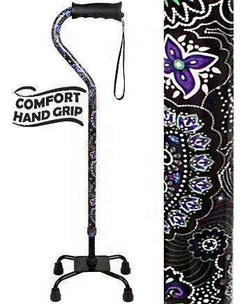 Purple Majesty Aluminum Convertible Quad Base Walking Cane - Adjustable Shaft Manchester Sale Online