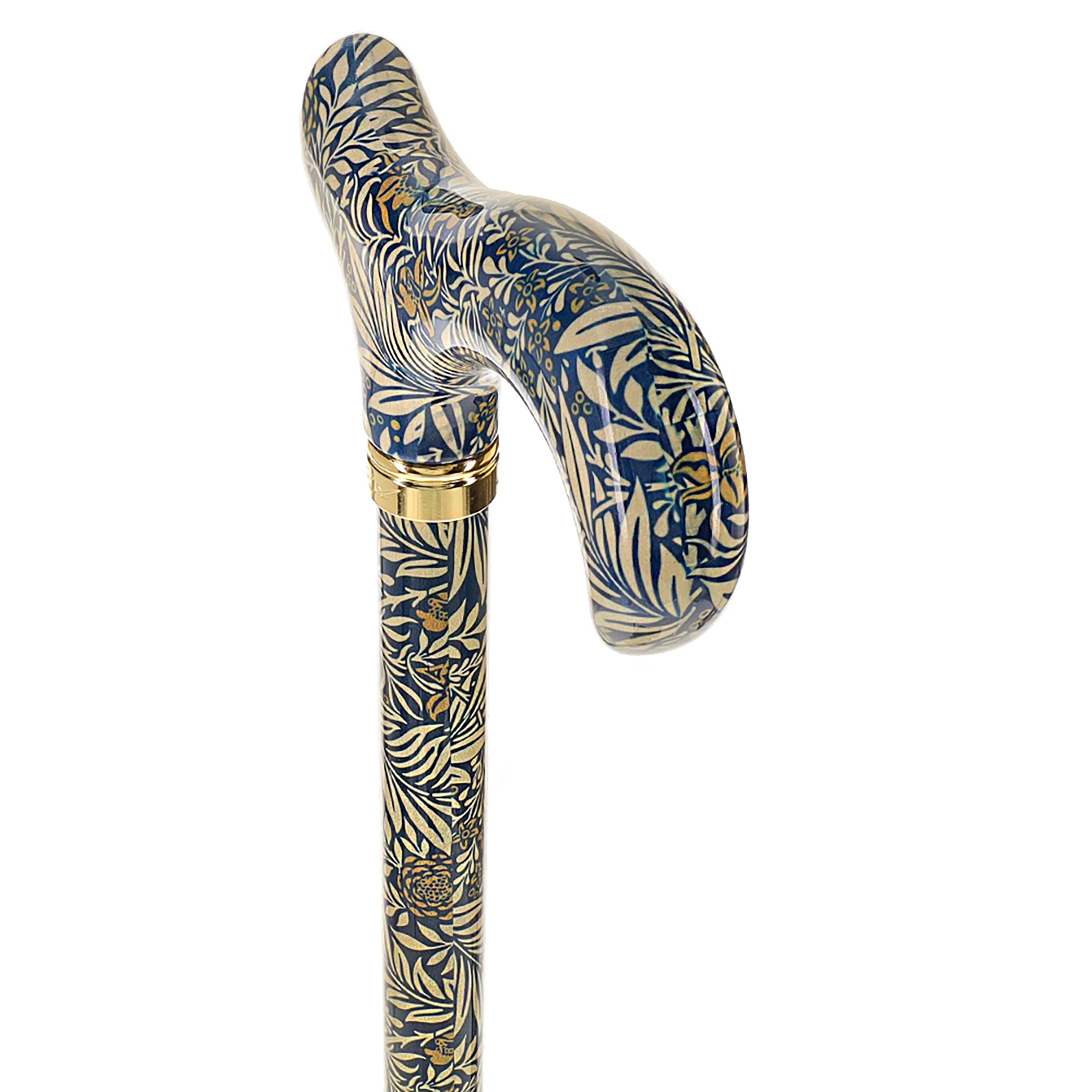 Golden Petals FashionStix: Designer Derby Cane, Adjustable Authentic For Sale