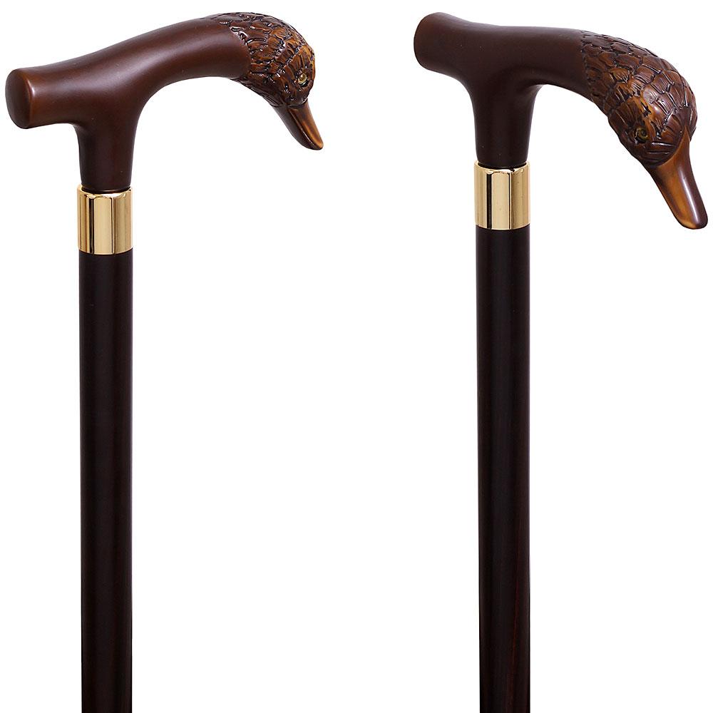 Fritz Duck Imitation Wood Handle Cane Italian Handle w/ Custom Shaft & Collar Reliable Online