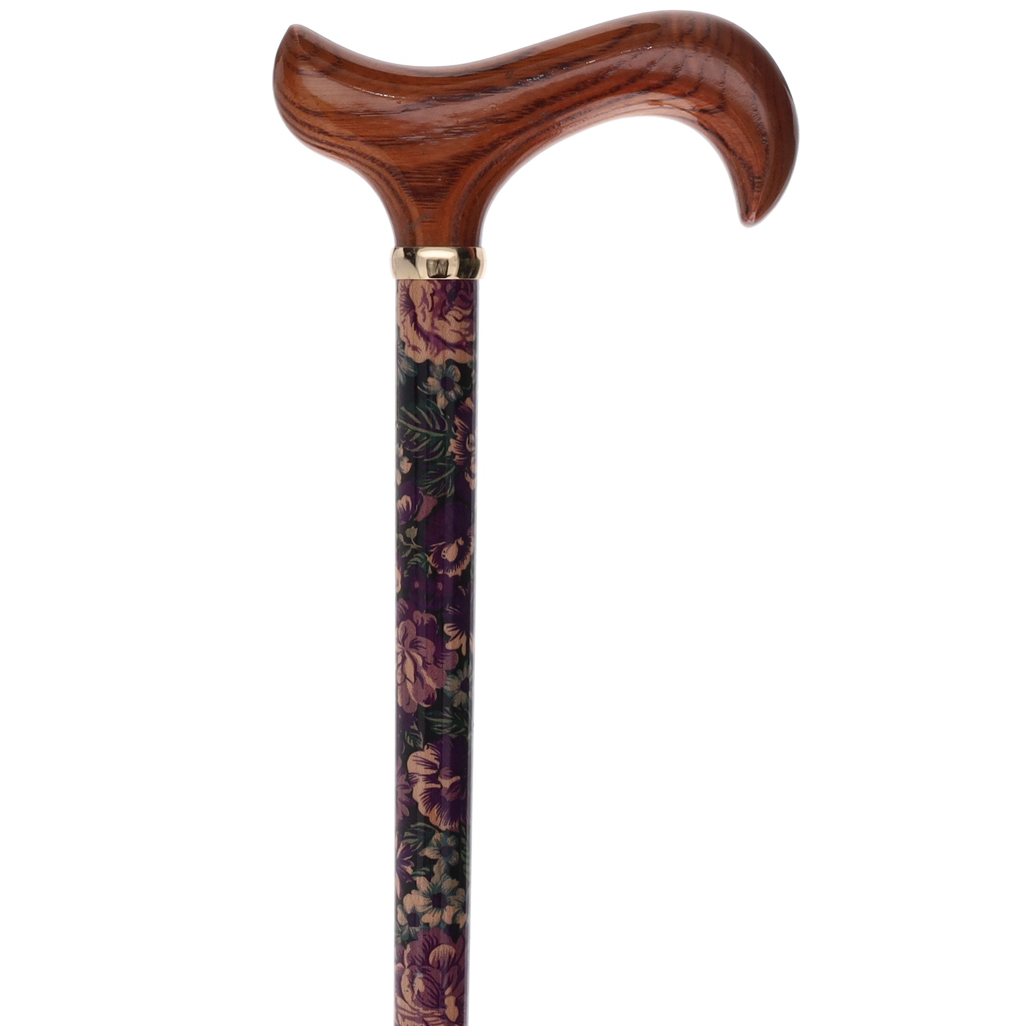 Limited single item listing: Oak Derby Handle with Floral Shaft walking cane Perfect Cheap Online