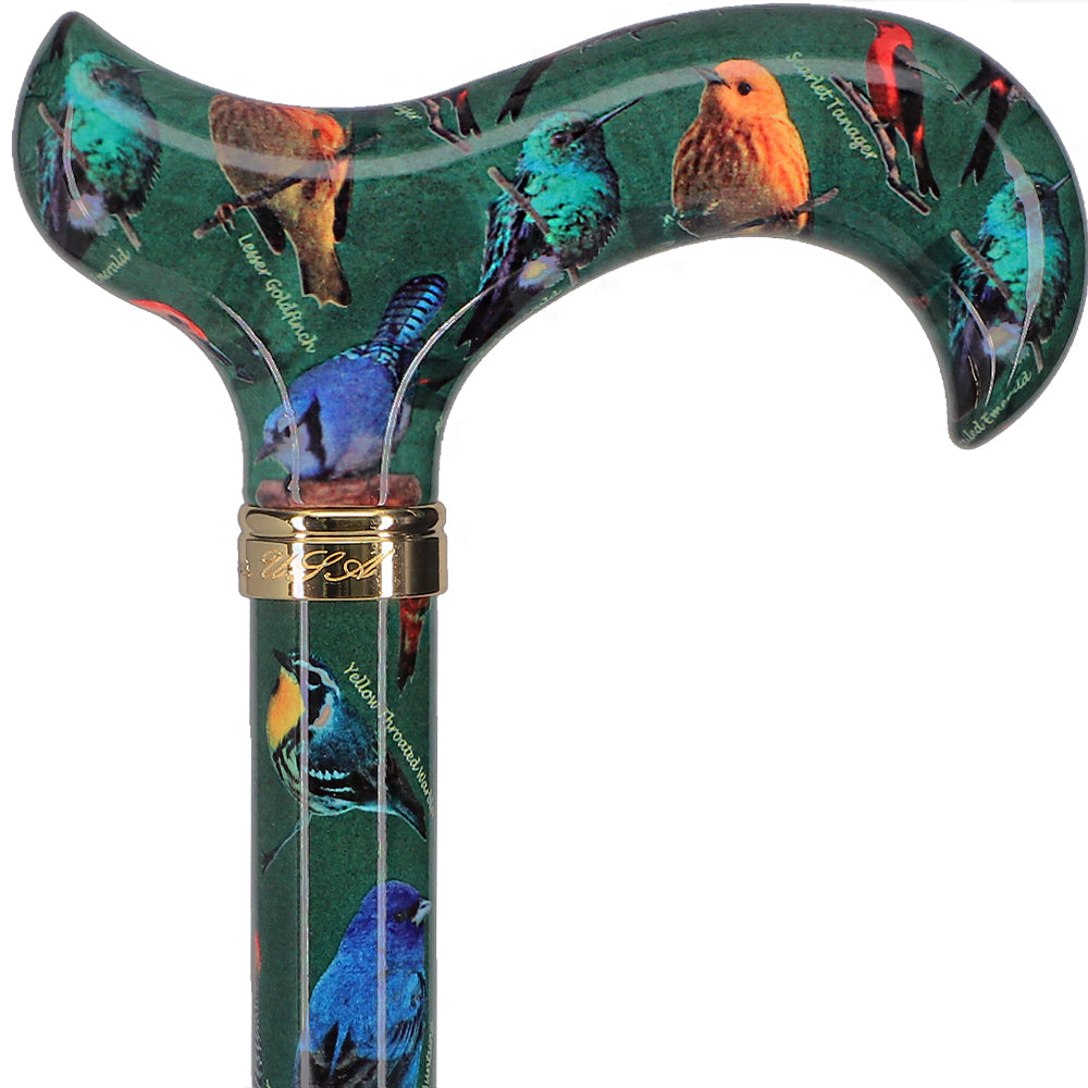 American Songbird: Designer Adjustable Cane w/ Patterned Handle Classic