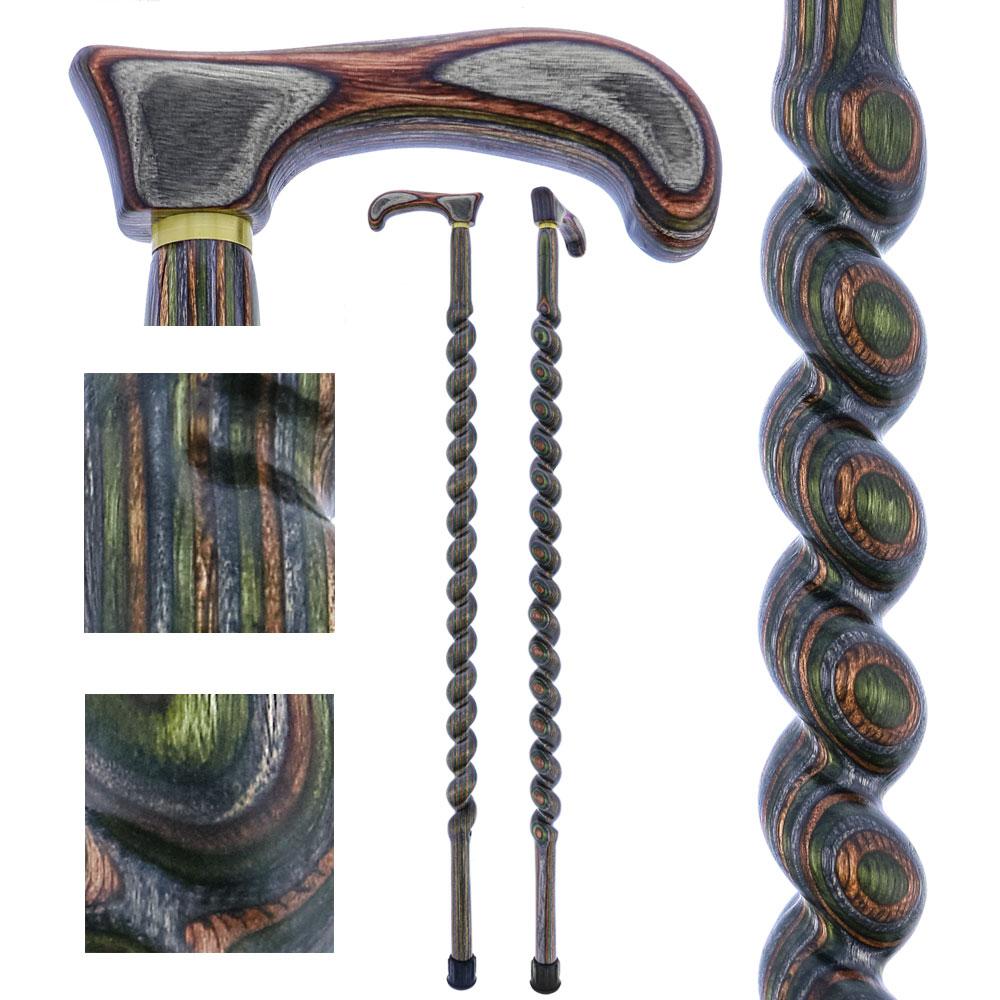 USA-Made Twisted Spiral Cane: Camo Durable Colorwood Laminate Latest Collections Sale Online