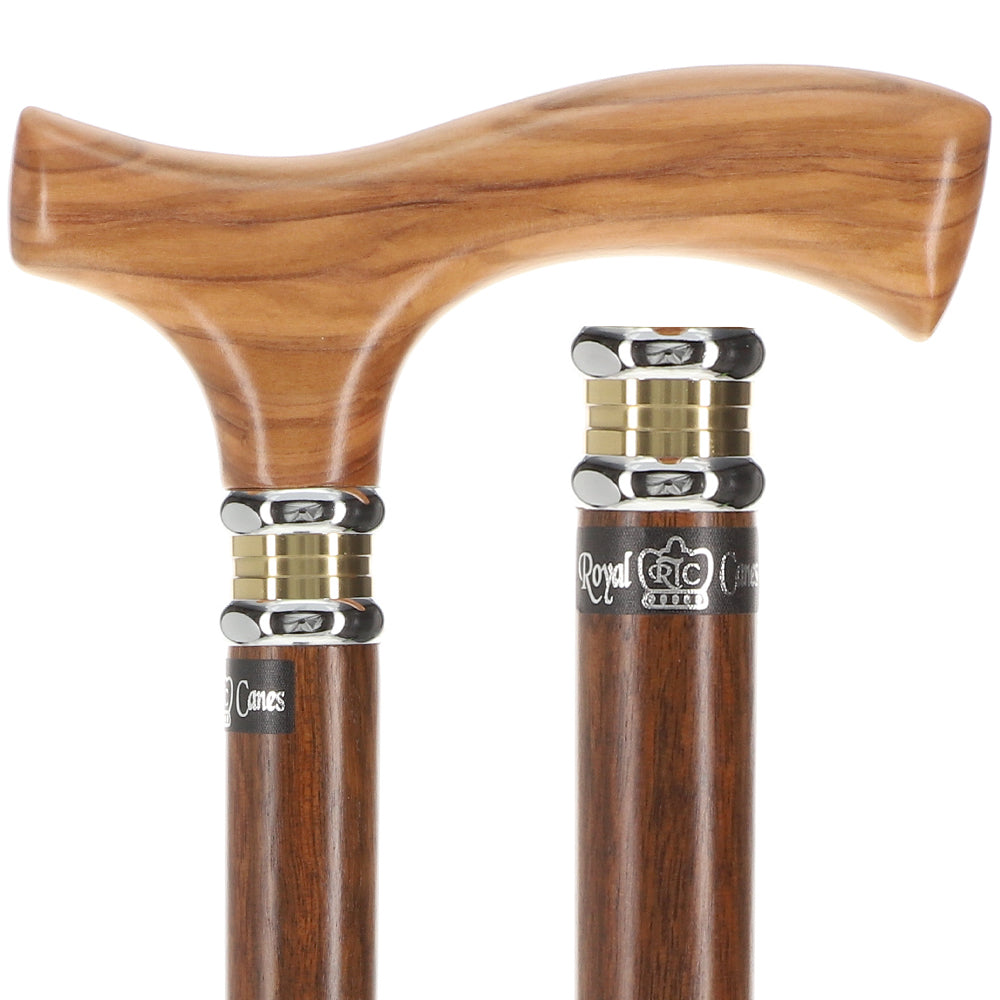 Genuine Olivewood Fritz Handle Walking Cane: Ovangkol Shaft Sale Big Discount