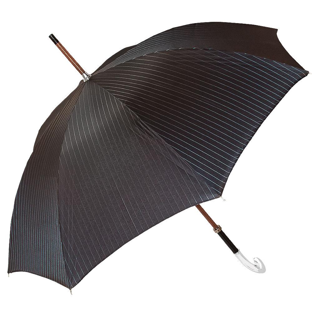 Silver 925r Tourist Handle Black Pinstriped Umbrella Walking Cane Cheap Sale Manchester
