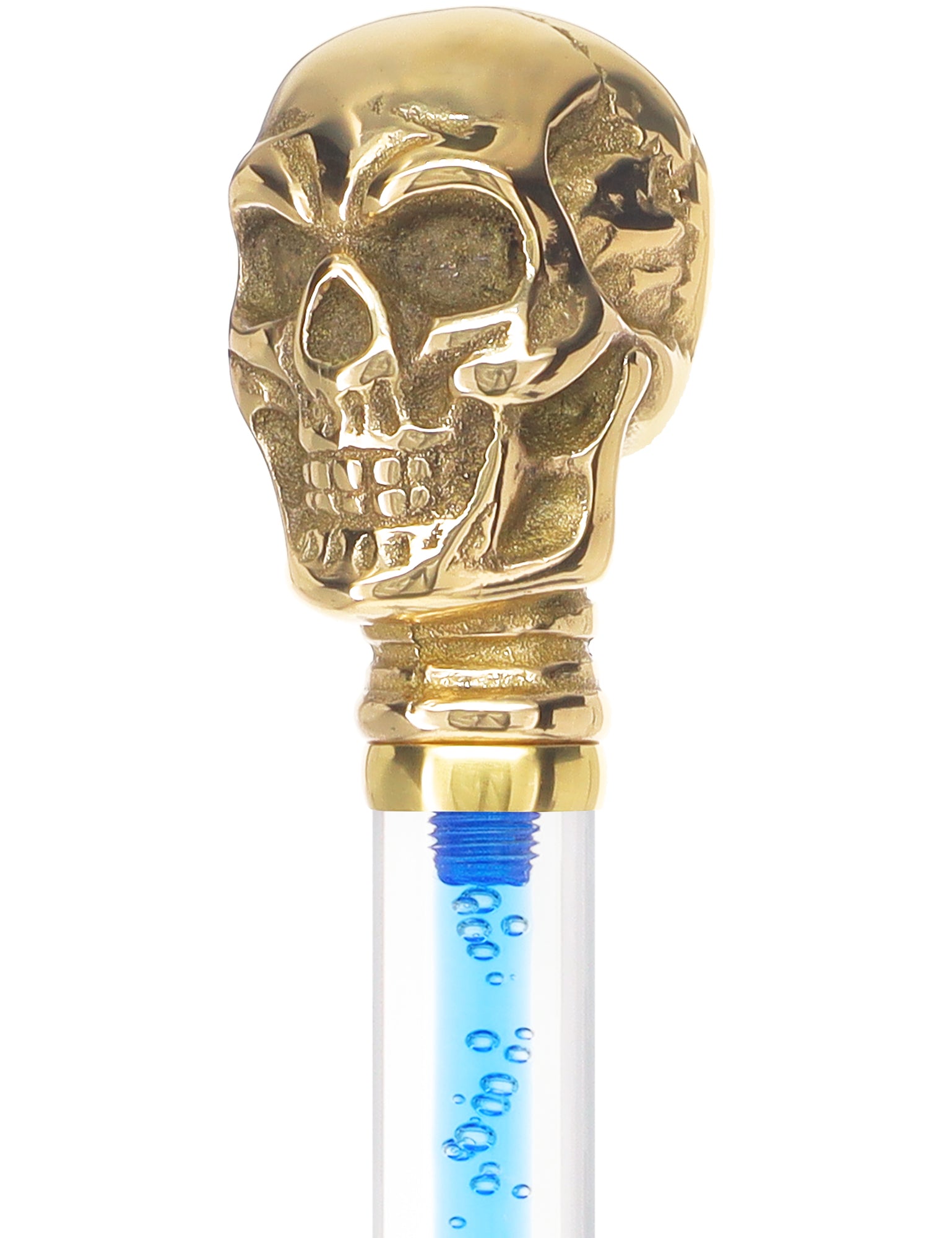 Color Crystal Elegance Brass Skull Cane with Invisible Acrylic Shaft Options Free Shipping 100% Guaranteed