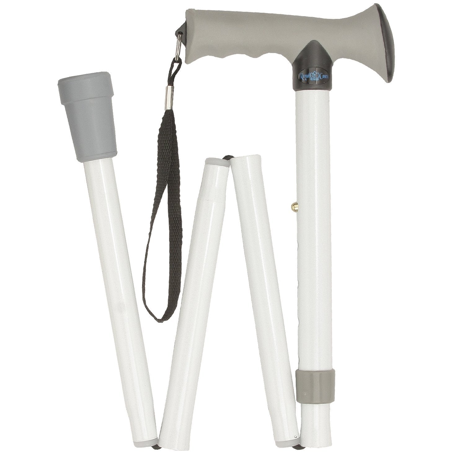 Folding Comfort Grip Cane White Cheap Best Wholesale