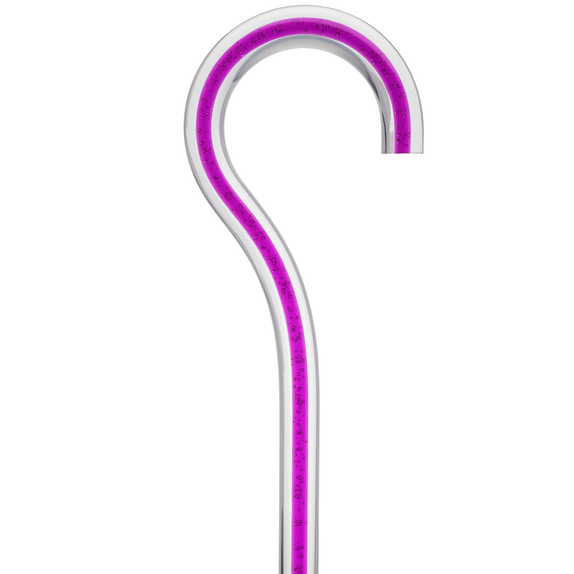 Amethyst Trace Cane: Purple Streak w/ Floating Bubbles in Clear Shaft Buy Cheap Largest Supplier