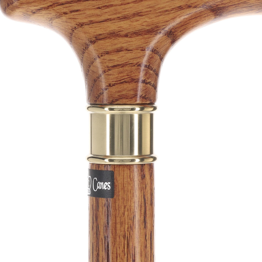 Scratch and Dent Extra Long, Super Strong Oak Derby Walking Cane w/ Brass collar V2056 Professional