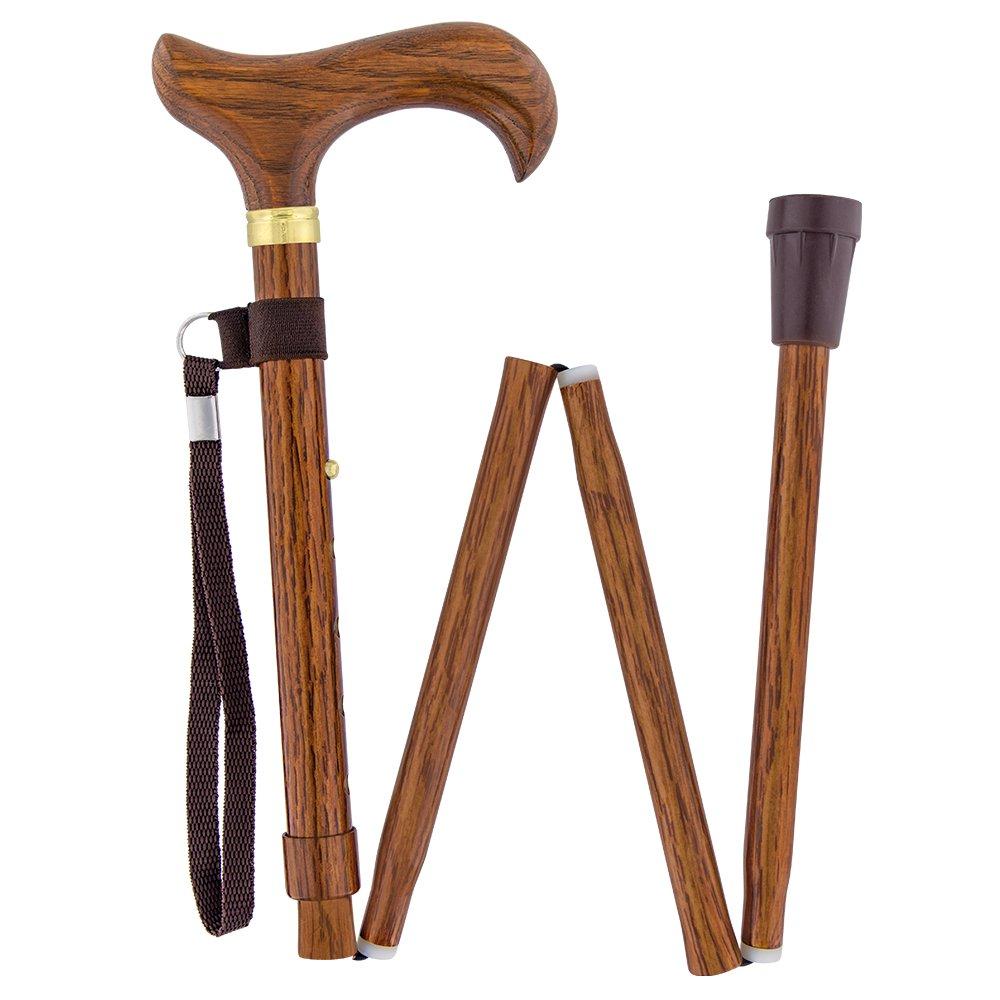 Scratch and Dent Realistic Wood Designer Folding Adjustable Walking Cane V1279 Looking For For Sale