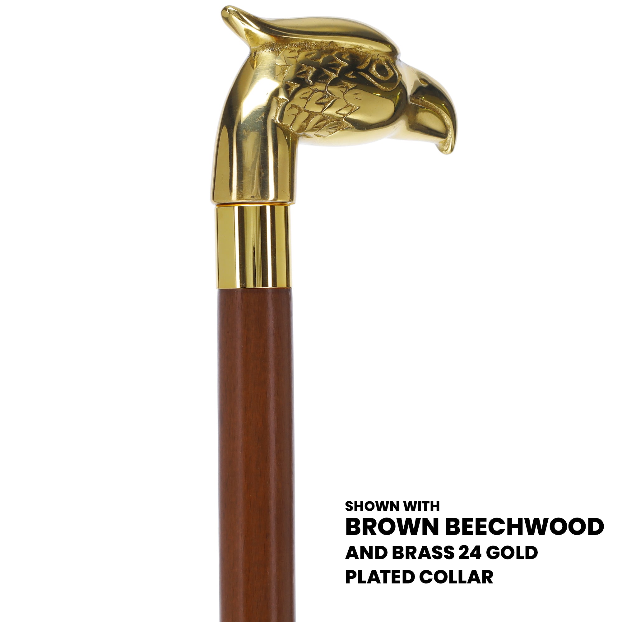 Brass Eagle Handle Walking Cane w/ Custom Shaft and Collar Sale Manchester