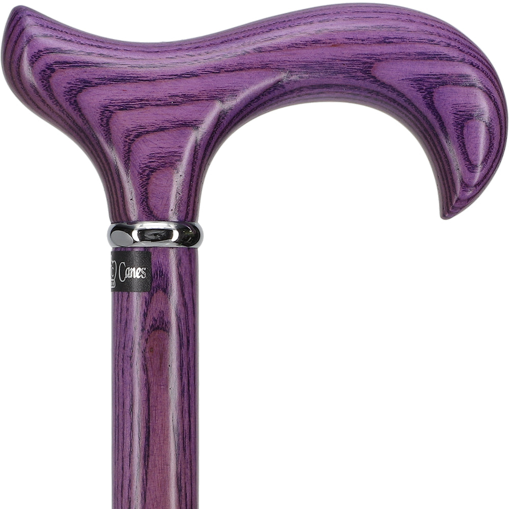 Vivid Purple Derby Walking Cane With Ash Wood Shaft and Silver Collar w/ SafeTbase Footlocker Pictures Cheap Online