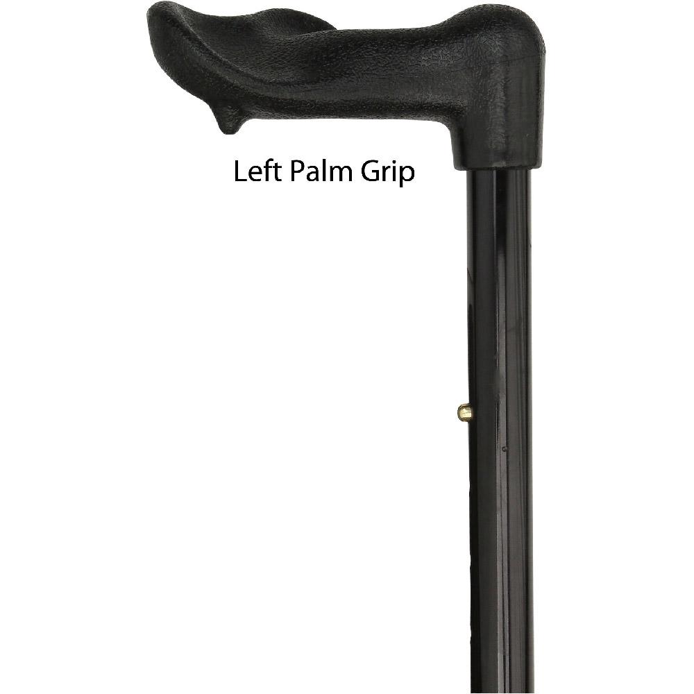 Scratch and Dent Black Folding Adjustable Palm Grip Walking Cane V1650 Wholesale Pice