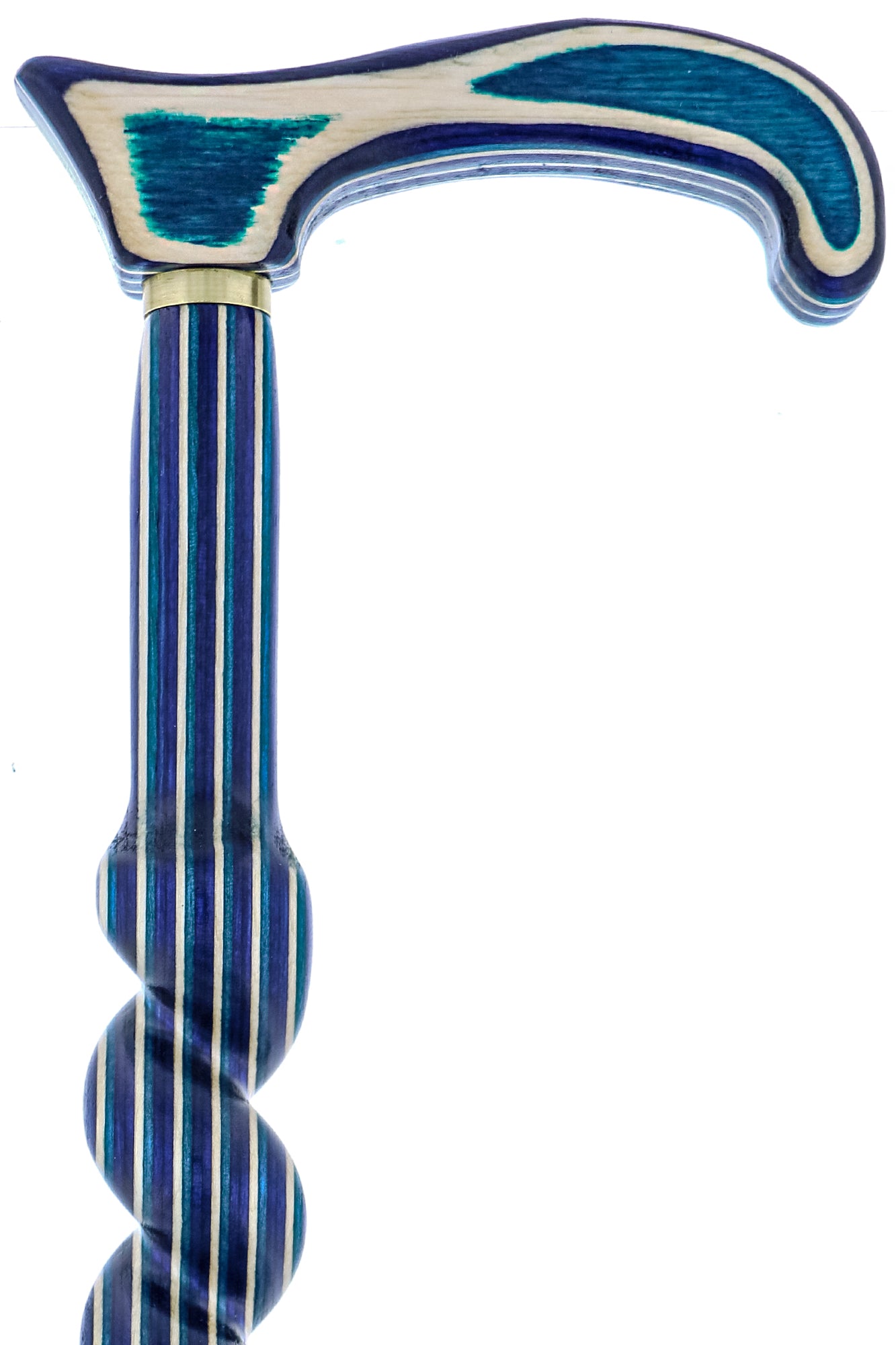 USA-Made Twisted Spiral Cane: Highlander Blue Durable Laminate 2025 New