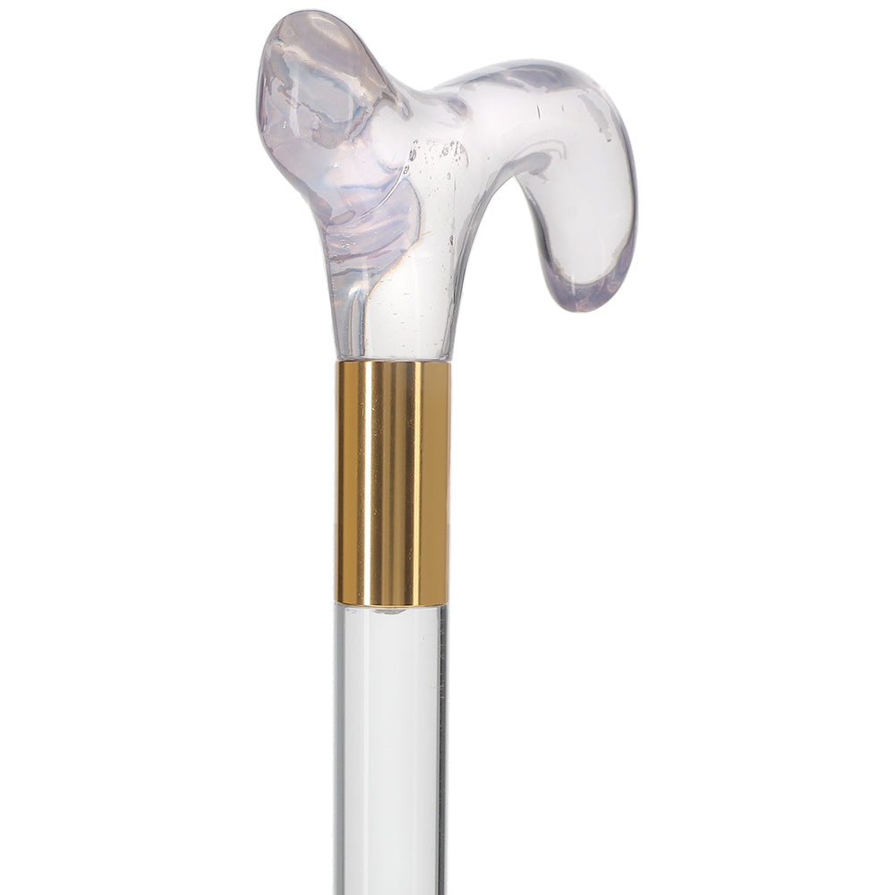 Elevate Style: Clear Lucite Cane with Customizable Collar Free Shipping Geniue Stockist