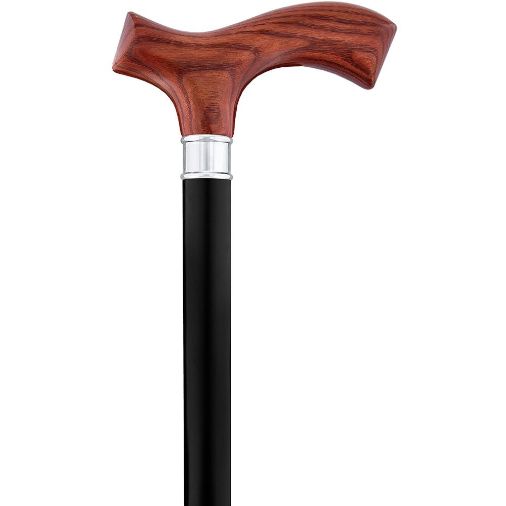 Scratch & Dent XL Genuine Mahogany Ash Fritz Cane w/ Black Beechwood Shaft & Silver collar V1701 Clearance Best