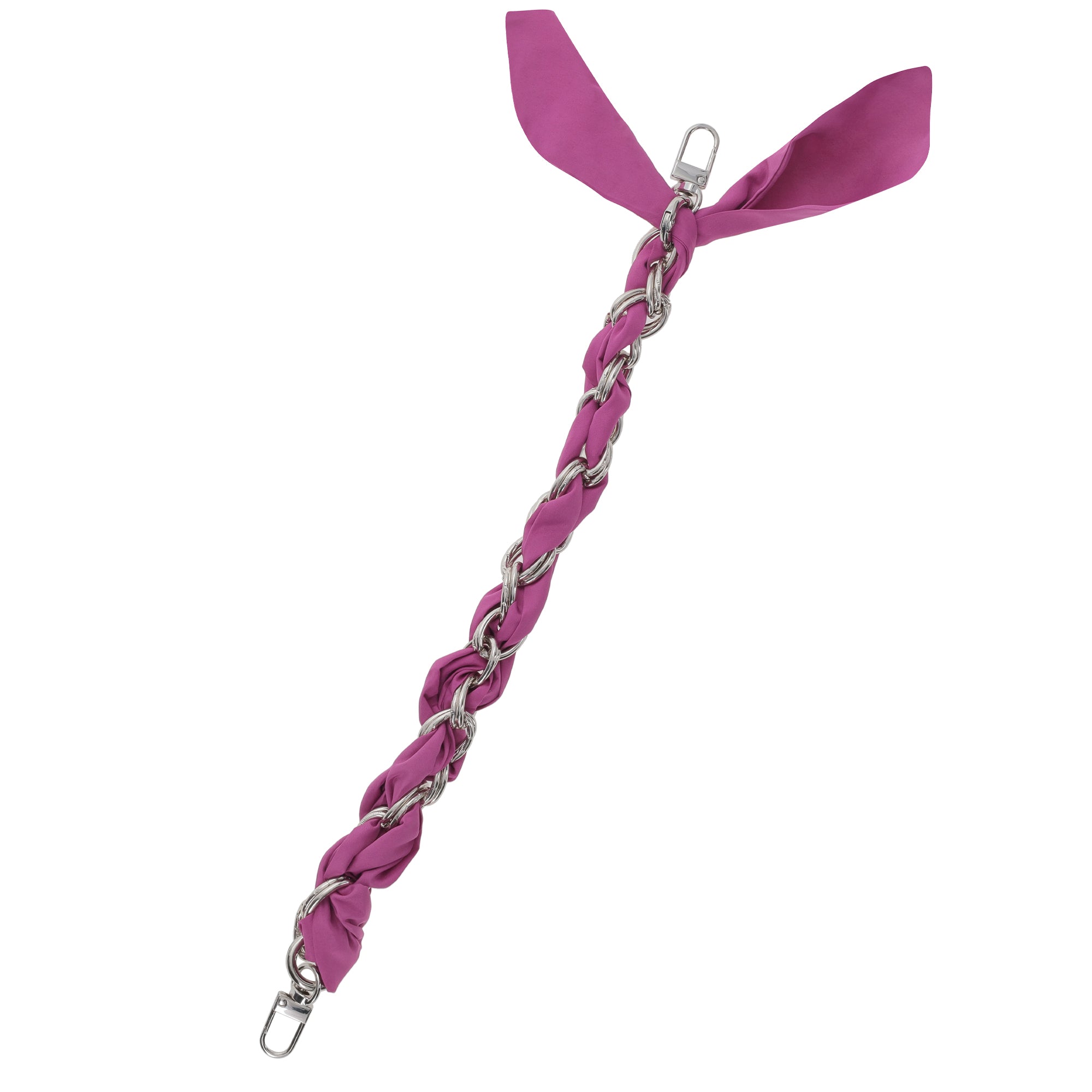 FashionStix Luxury PurplePink Silk Satin scarf with Chain Wrist Strap with Clip Holder Browse For Sale