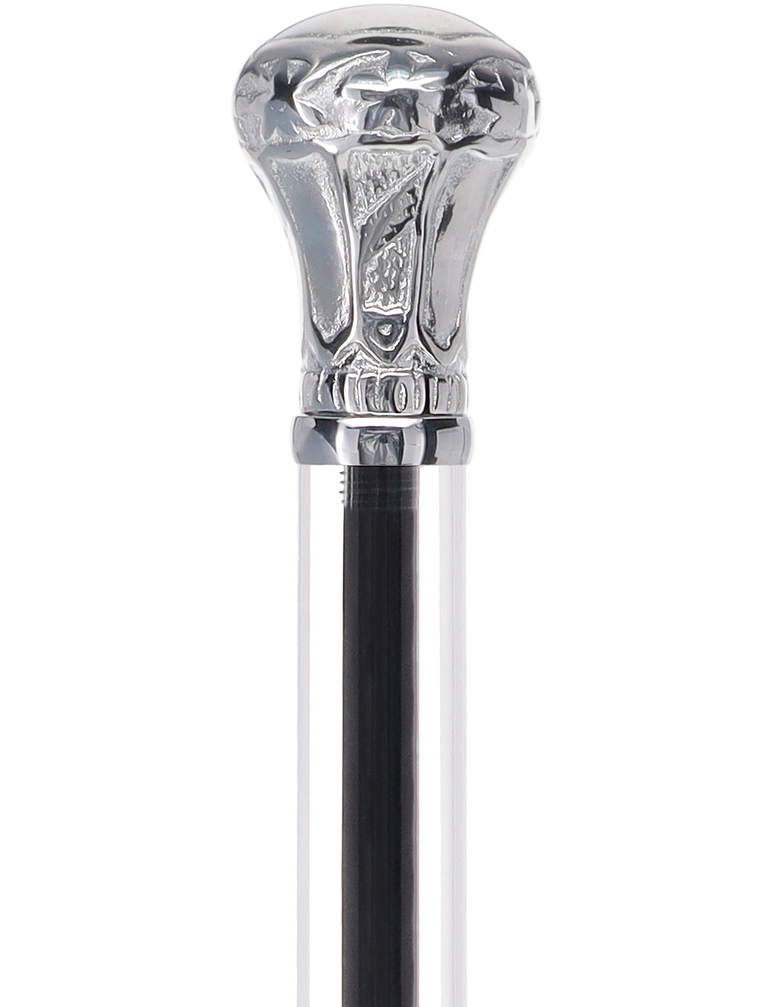 Crystal Elegance Chrome Knob Cane with Invisible Acrylic Shaft Options Excellent Online