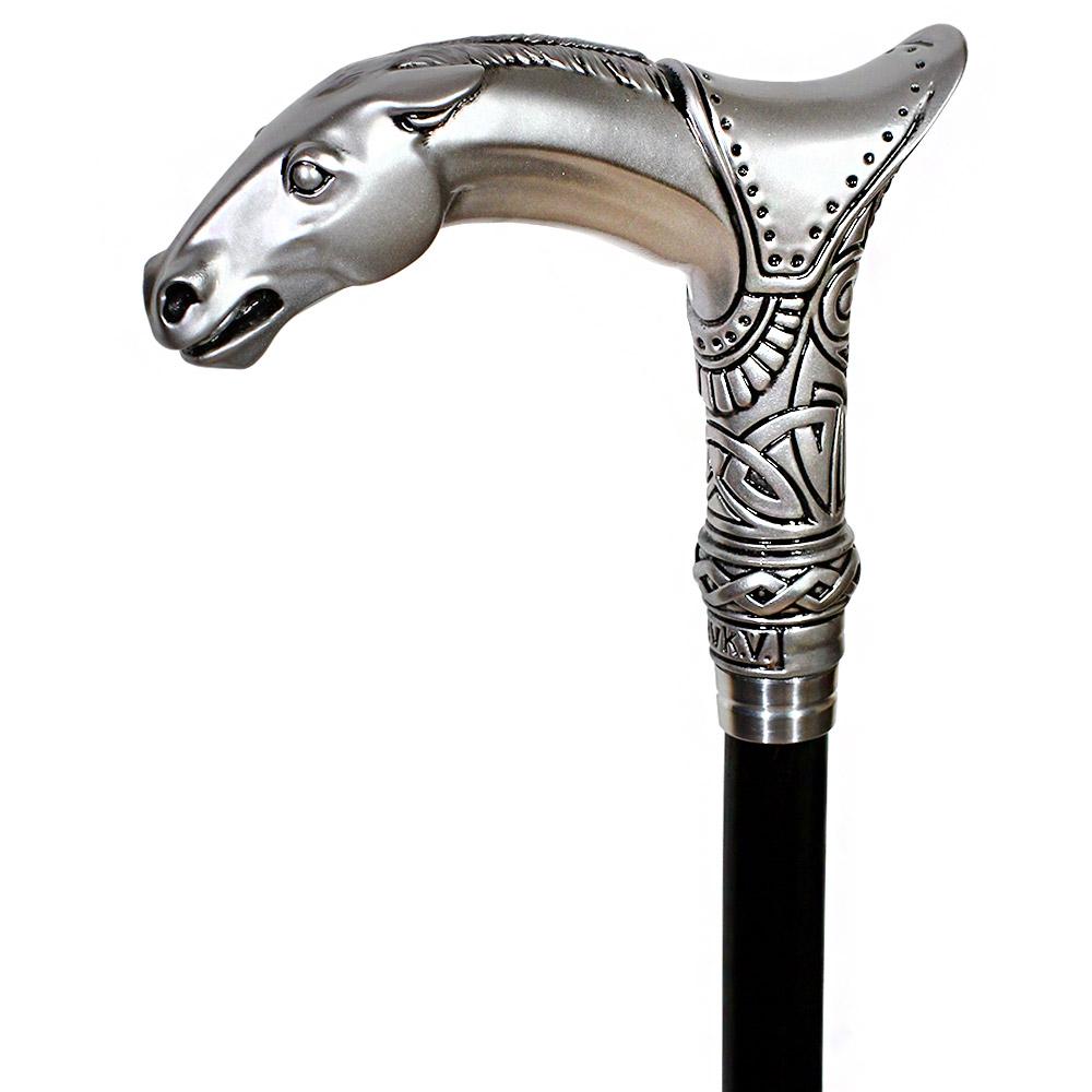 Scratch and Dent Horse Artisan Intricate Hand Casted Cane V2369 Find Great For Sale