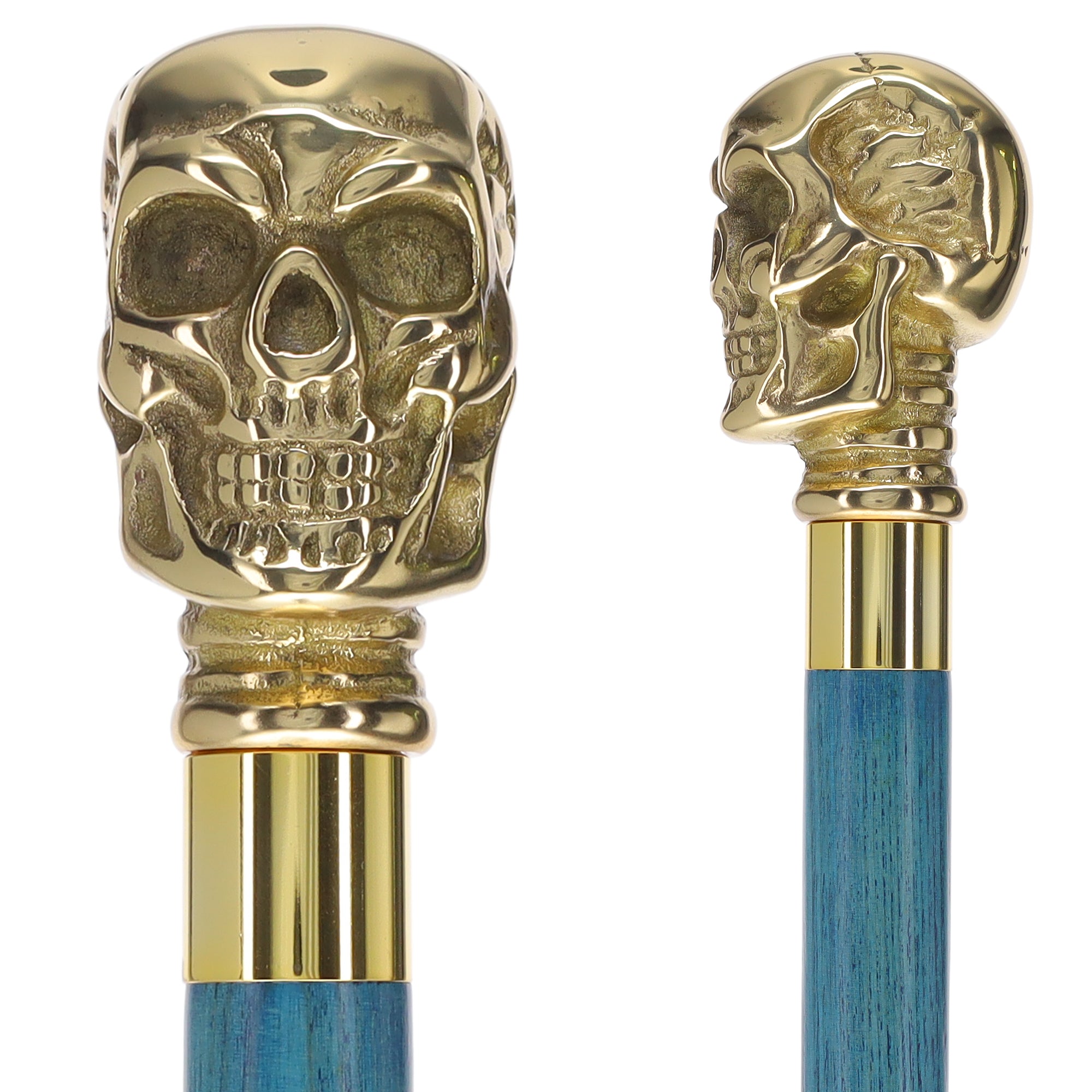 Premium Brass Skull Handle Cane: Stained Custom Color Shaft 2025 Unisex Cheap Pice