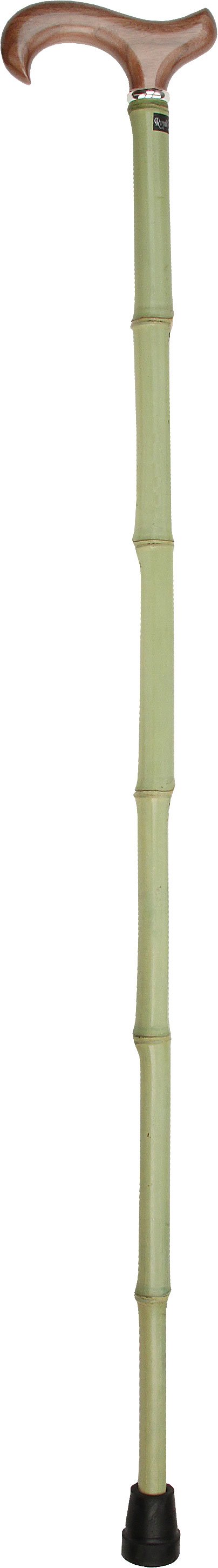 Scratch and Dent Walnut Stained Beechwood Derby Walking Cane With Green Bamboo Shaft and Silver Collar V2141 Free Shipping Fashion Style