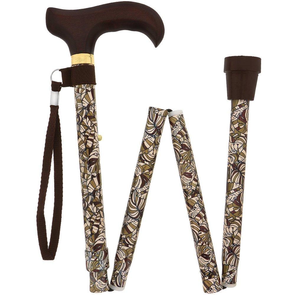 Bahama Leaf: Designer Adjustable Cane w/ Wooden Handle Best Place Sale Online