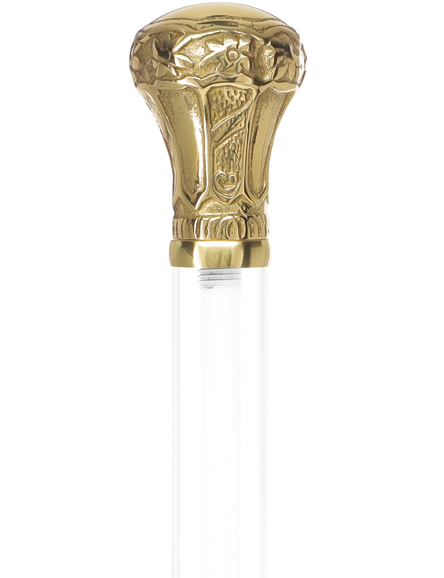 Crystal Elegance Brass Knob Cane with Invisible Acrylic Shaft Options Outlet Huge Surprise