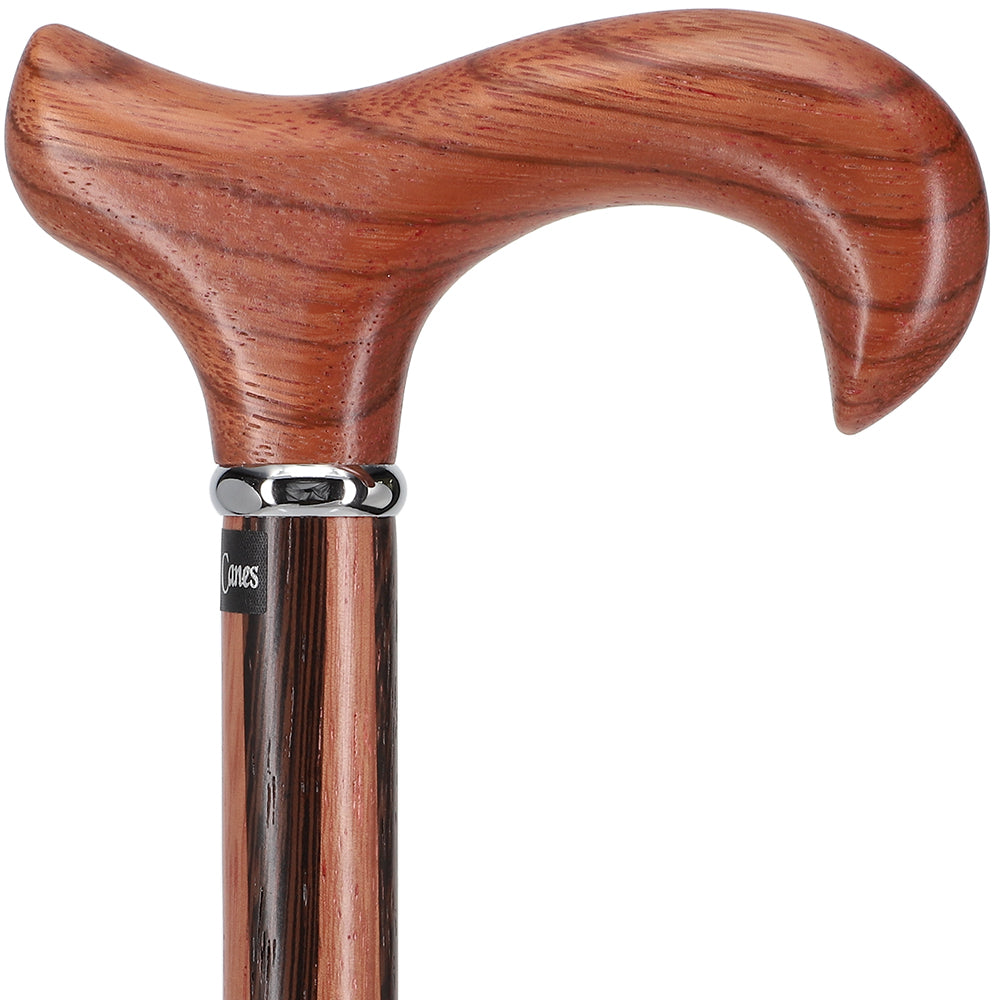 Unique Rosewood Derby: Inlaid Wenge Stripe Walking Cane Outlet Genuine