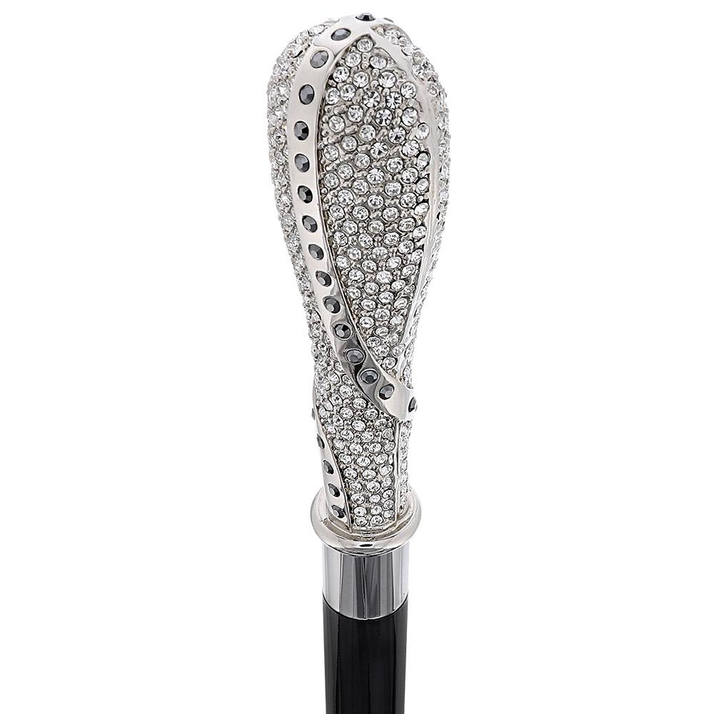 Opulent Italian: 925r Silver Cane w/ Extensive Swarovski Inlay Best Pices Cheap Pice