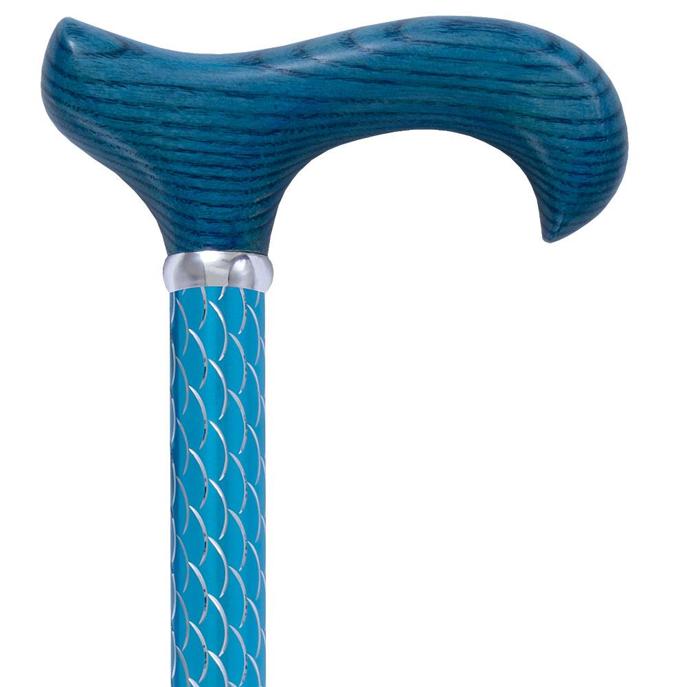 Scratch and Dent Blue Etched Cane with Blue Stained Ash Wood Handle V3356 Footlocker Online