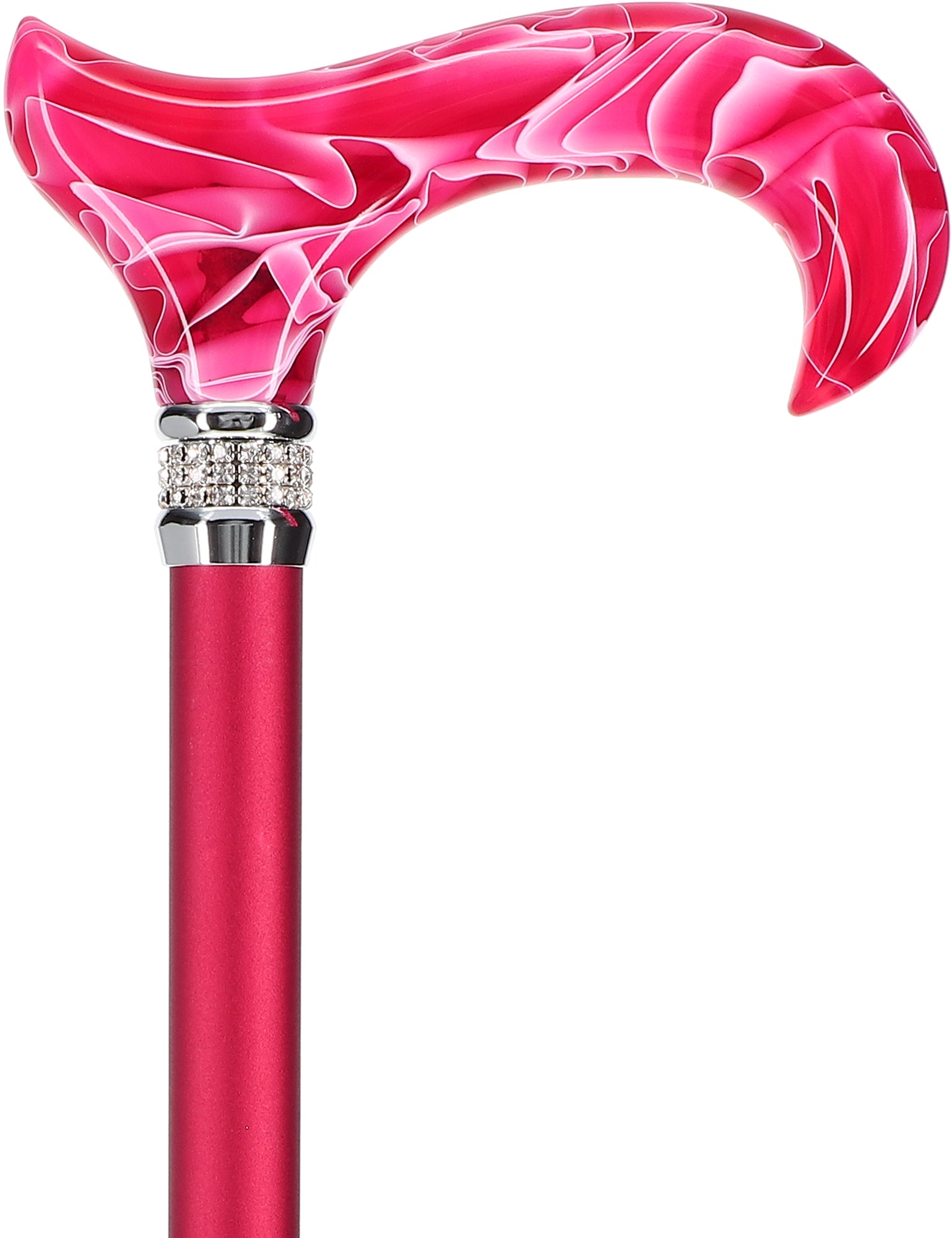 Rhinestone Designer Cane: Vibrant Magenta Red Exquisite Pearlz Discount Shop For