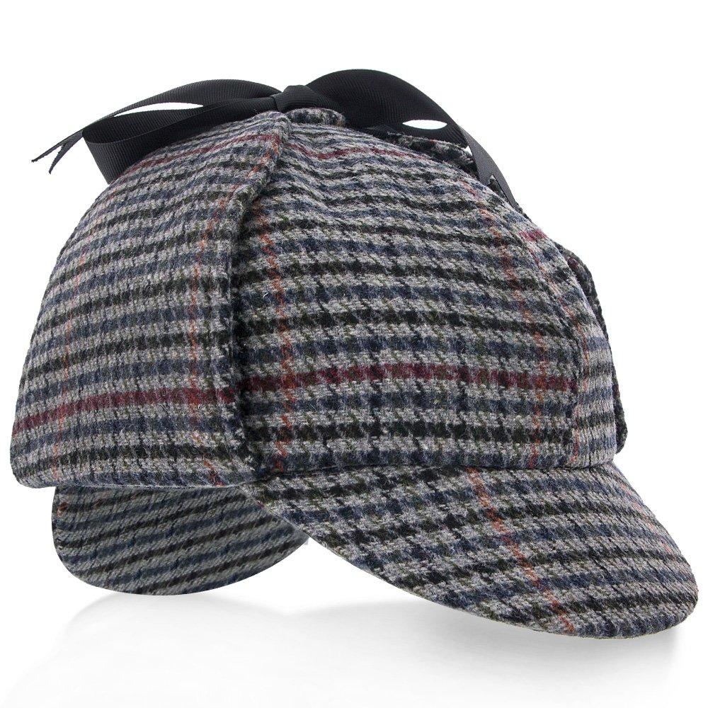 Fox & Hound - Walrus Hats Multi-colored Wool Blend Checkered Sherlock Holmes Deerstalker Hat Sale Online Cheap