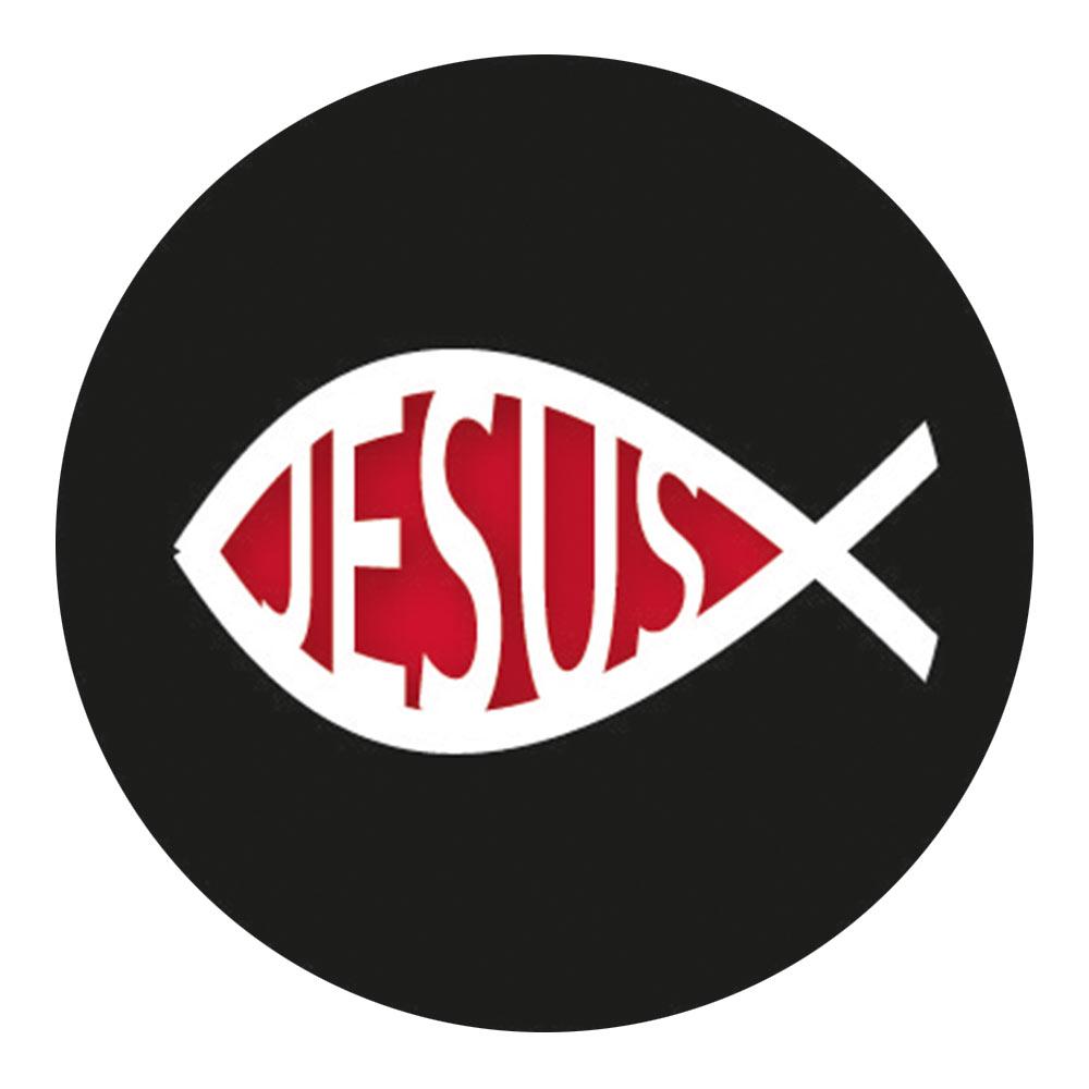 Jesus Fish Symbol Knob Walking Stick w/ Black Beechwood Shaft & Pewter Collar Buy Cheap Pices