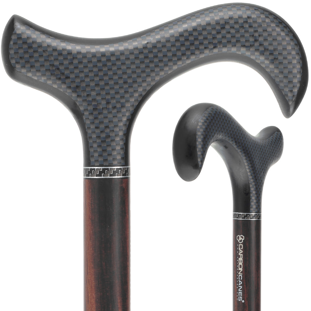 Exotic Ebony Wood on Carbon Fiber - Derby Walking Cane Professional