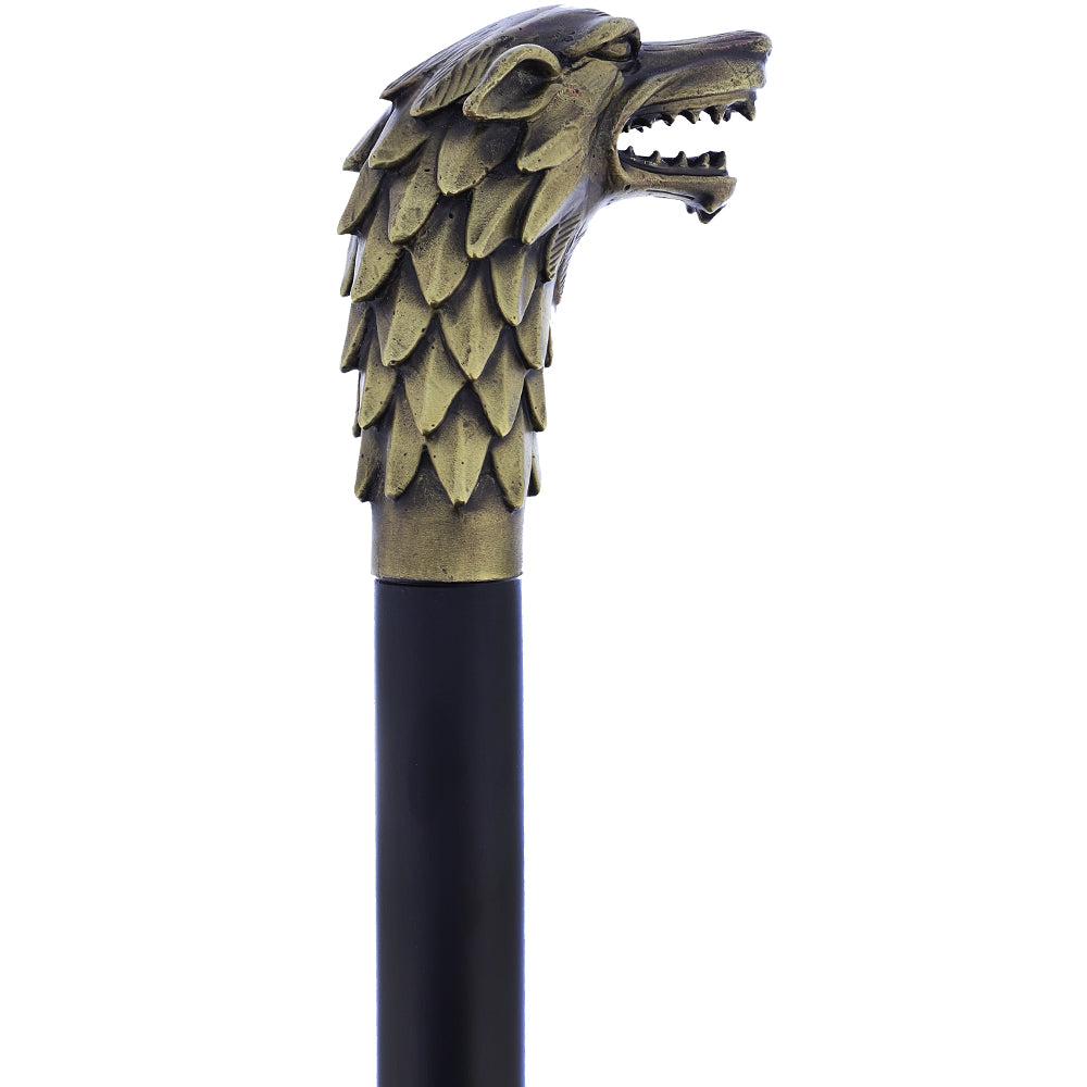 Wolf Brass Head Cane Pre Order For Sale