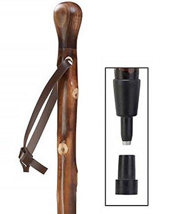 Natural Chestnut Knobbed Staff: Walnut-Stained, Combi Tip Finishline For Sale