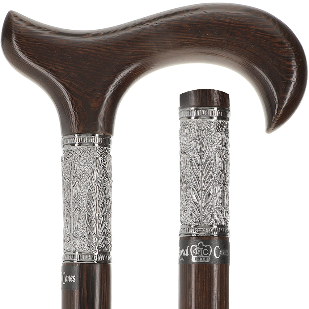 Artisan Pewter Leaf Collar: Luxury Wenge Derby Cane Buy Cheap Great Deals